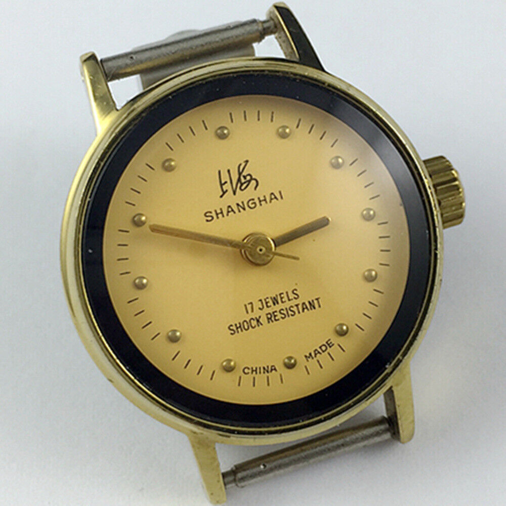 25mm China Made Lady Manual Mechanical Watch 17 Jews Yellow Dial Golden Nail