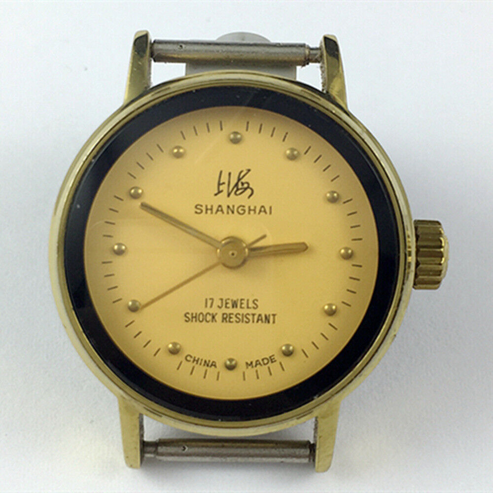 25mm China Made Lady Manual Mechanical Watch 17 Jews Yellow Dial Golden Nail