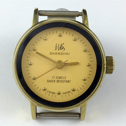 25mm China Made Lady Manual Mechanical Watch 17 Jews Yellow Dial Golden Nail