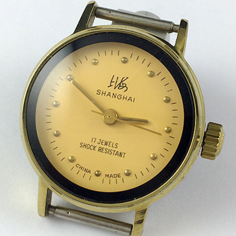 25mm China Made Lady Manual Mechanical Watch 17 Jews Yellow Dial Golden Nail