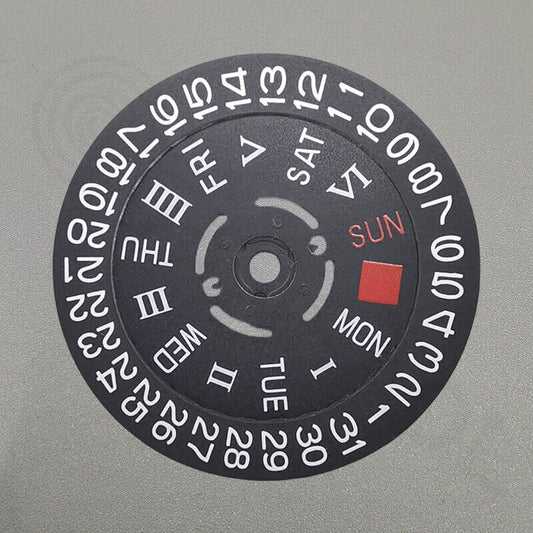 Roman/English Font Black Date Disk Wheel Week Wheel for Movement NH36 3/3.8