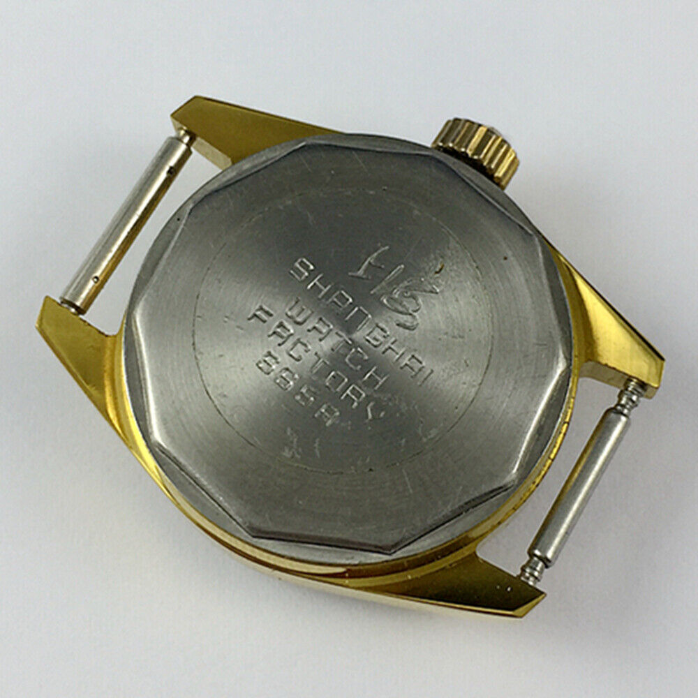27mm China Made Lady Manual Mechanical Watch 17 Jews Dark Green Dial Golden Nail