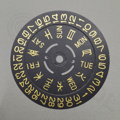 Japanese/English Golden Font Black Date Disk Wheel Set for Movement NH36 3/3.8