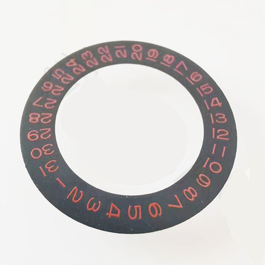Red font date wheel overlay for ETA2824 2836 Miyota 8215/8200 watch movements, date at 3 o'clock.