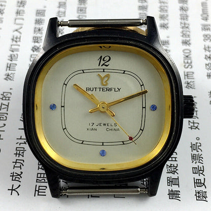 33mm Chinese Xian Manual Mechanical Watch 17 Jews Blue Imitation Diamond