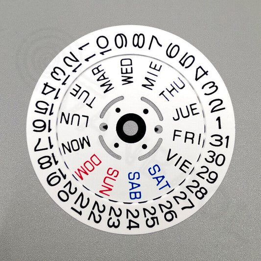 Japan Made English Font White Date Disk Wheel Week Wheel for Movement NH36 3/3.8