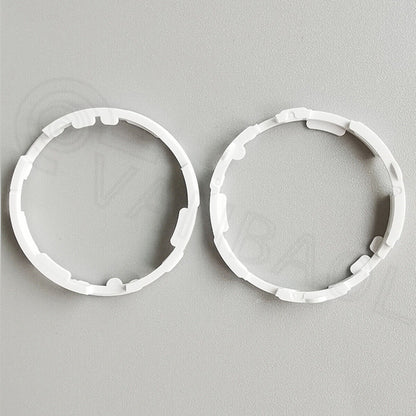 Plastic watch case cushion mount spacer ring compatible with Miyota 8200 series movements for secure fit.
