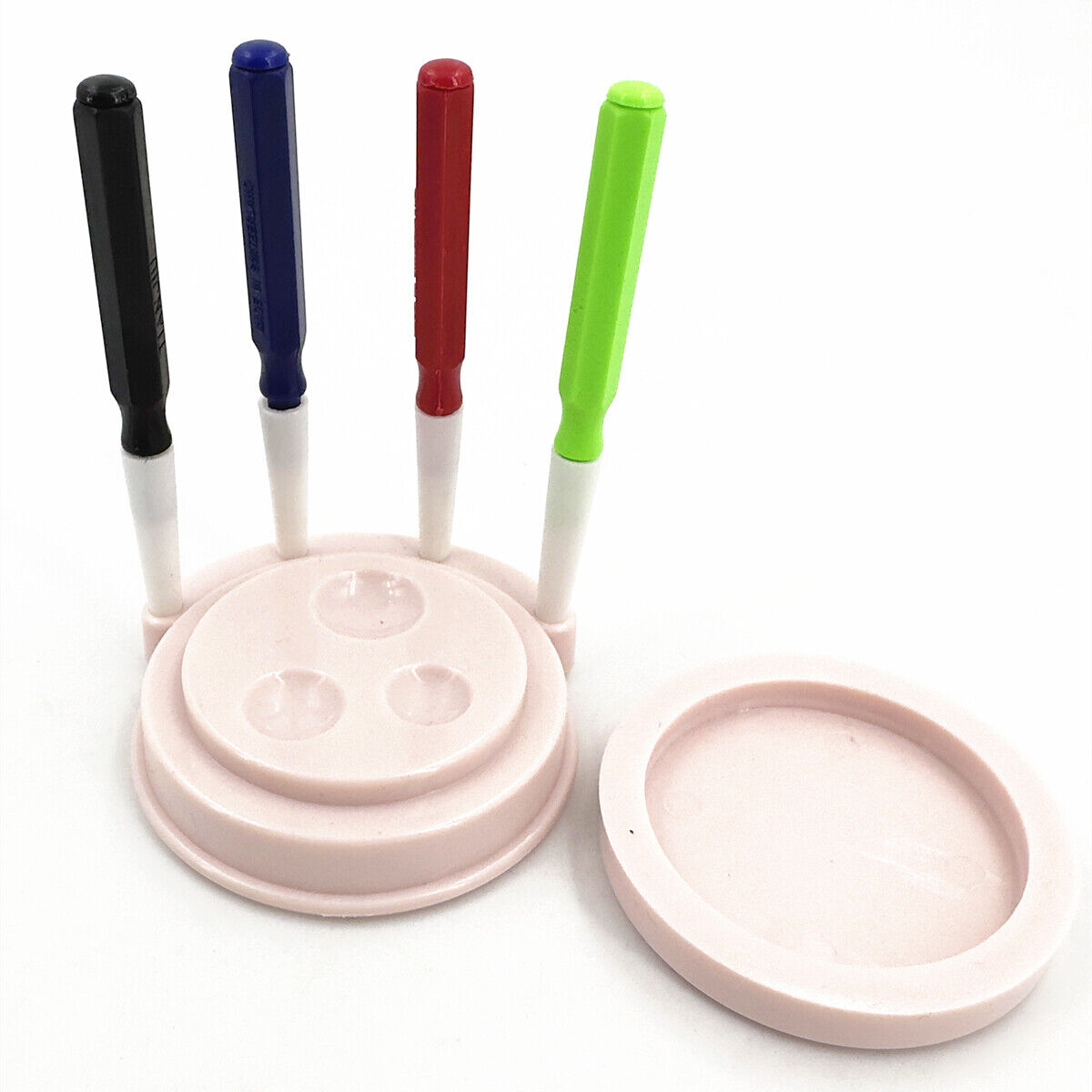 Oil cups plastic stand with 3 containers and oiler pen set for watch repair.