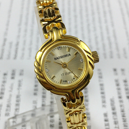 Baoshihua Lady Manual Mechanical Watch with 17 Jewels and Imitation Diamond, 22mm strap size.