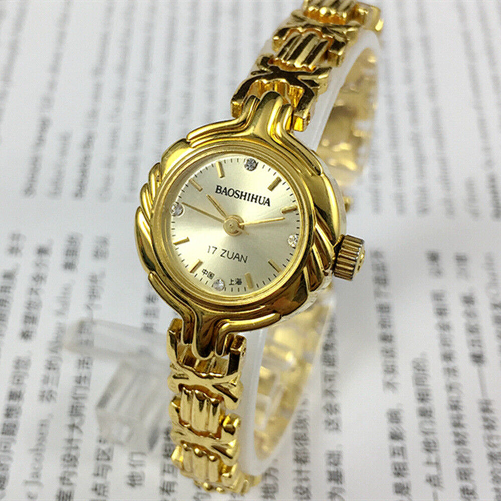 Baoshihua Lady Manual Mechanical Watch with 17 Jewels and Imitation Diamond, 22mm strap size.