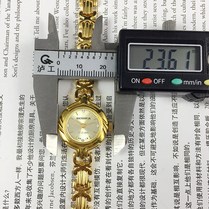 Baoshihua Lady Manual Mechanical Watch with 17 Jewels, imitation diamond dial, 22mm leather strap.