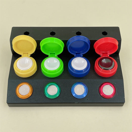 Support de gobelets à huile noirs pour 4 récipients avec couvercle en plastique coloré, outil de réparation de montres