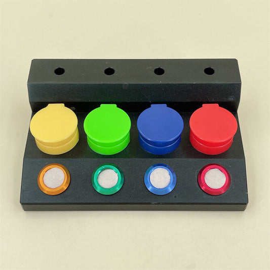 Support de gobelets à huile noirs pour 4 récipients avec couvercle en plastique coloré, outil de réparation de montres