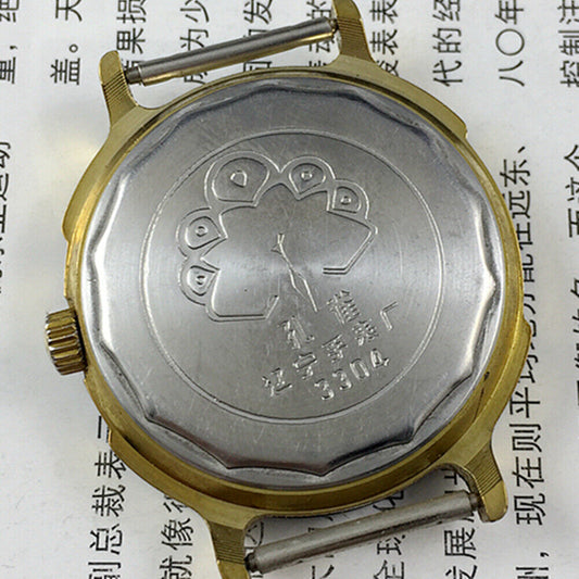 36mm China Made Manual Mechanical Watch 17 Jews Black Dial Luminous Hands