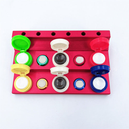 Support de gobelets à huile en alliage moulé sous pression, 6 récipients, outil de réparation de montres, couvercle en plastique