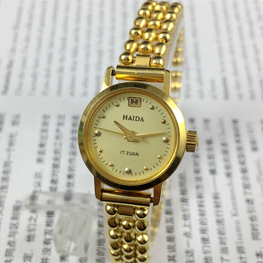 Montre mécanique manuelle pour femme fabriquée en Chine à Shanghai, clou doré 17 juifs, 22 mm