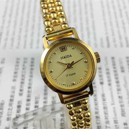 Montre mécanique manuelle pour femme fabriquée en Chine à Shanghai, clou doré 17 juifs, 22 mm