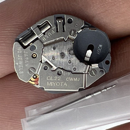 Miyota GL22 Japan Quartz Movement silver 2-hand watch mechanism, precise timekeeping by Miyota.