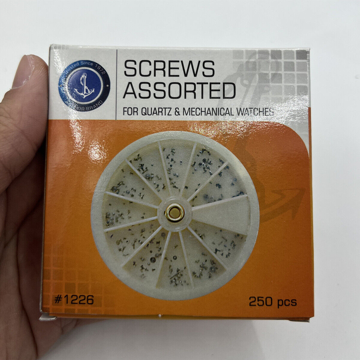 Stainless steel mini watch screws assortment with 250pcs for precise watch repairs and accessories.