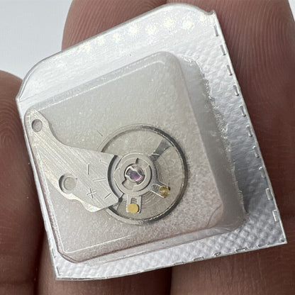 Japan made silver watch balance wheel with splint, compatible with NH35 NH36 movements for precise timekeeping.