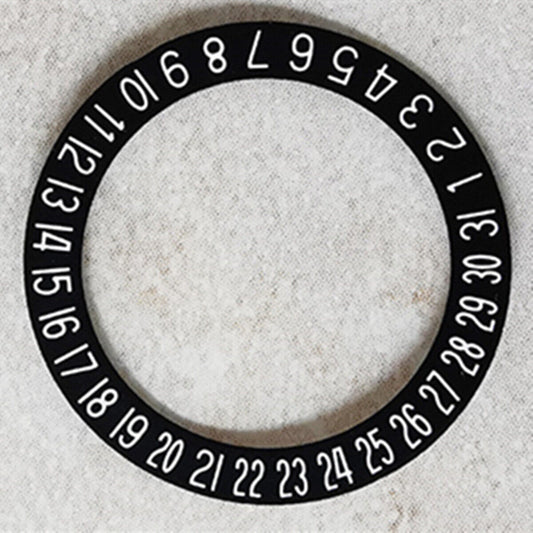 Datumsrad mit weißer Schrift, schwarze Auflage für Miyota 8215 2813 Uhrwerk, Datum bei 6