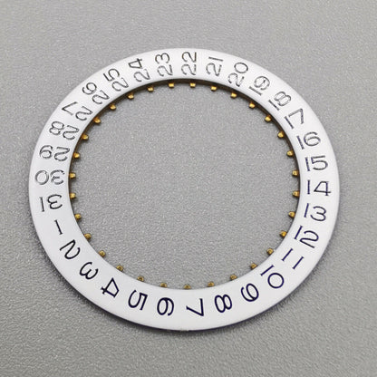 Schwarze Schrift, weißes Datumsscheibenrad für ETA2836-Uhrwerk, Datum bei 3, Uhrenteil
