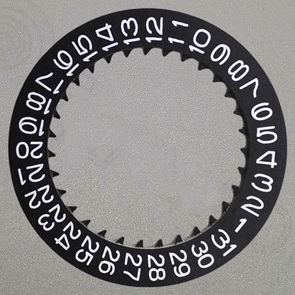 White Font Black Date Disk Wheel for NH36 Movement Date At 3 Watch Part