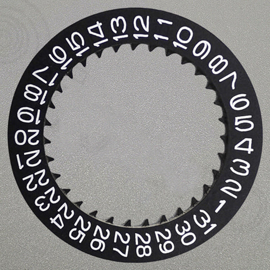 White Font Black Date Disk Wheel for NH36 Movement Date At 3 Watch Part
