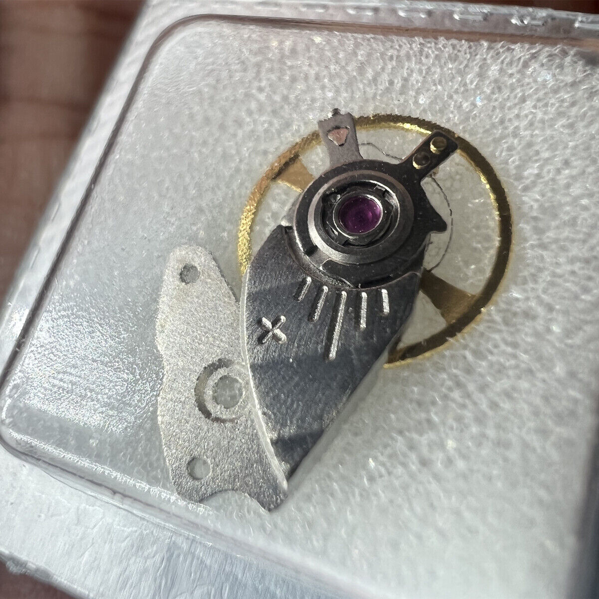 Japan Made Miyota 9015 watch balance wheel with splint, precision component for reliable timekeeping.