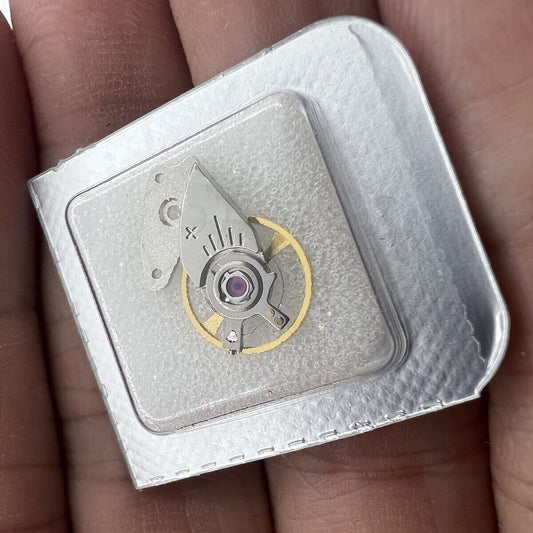 Japan Made Miyota 9015 watch balance wheel with splint, precision component for reliable timekeeping.