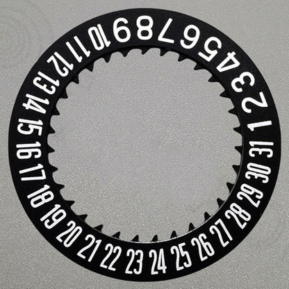 White Font Black Date Disk Wheel for NH36 Movement Date At 6 Watch Part