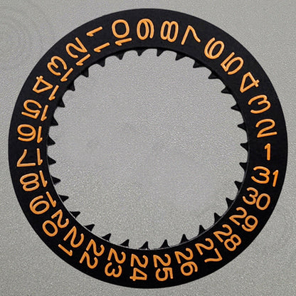 Orange Font Black Date Disk Wheel for NH36 Movement Date At 3 Watch Part