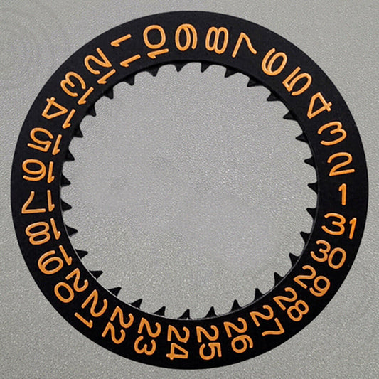 Orange Font Black Date Disk Wheel for NH36 Movement Date At 3 Watch Part