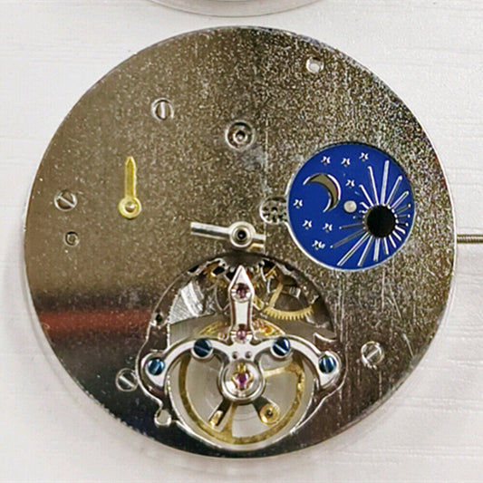 China Made Automatic Mechanical Movement Bare Balance Wheel 2 Hands Moon Phase