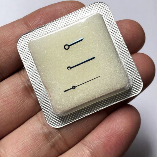 Blue polished watch hands without lume, compatible with ETA2671 movement, precision watch accessory.