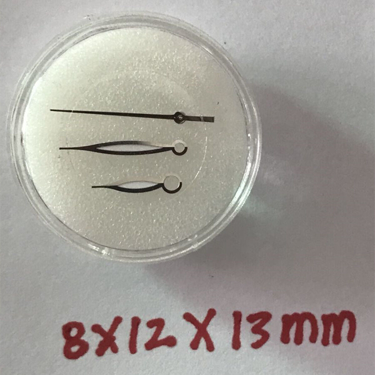 Silver green lume watch hands for China 8200 8215 2813 movement, 8x12x13mm, precise fit and glow