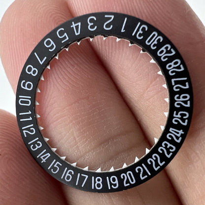Generic Black Date Disk with Wheel for Miyota 8215 watch movement, date display at 6 o'clock position