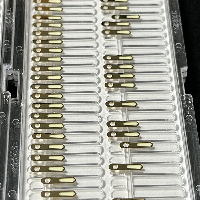 Silver and golden trim C3 Super Lume watch hands for SKX007, compatible with NH35/NH36, Seiko accessory.