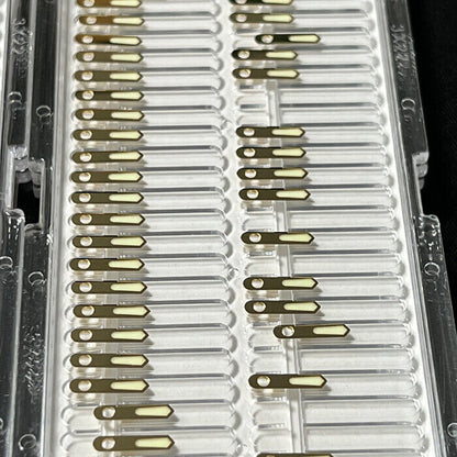 Silver and golden trim C3 Super Lume watch hands for SKX007, compatible with NH35/NH36, Seiko accessory.