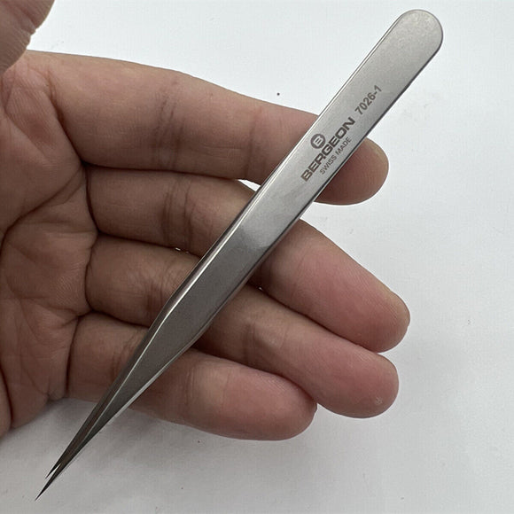 Bergeon 7026-1 Tweezer Antimagnetic Strong, Perfect Finish Replacement of 7024-1