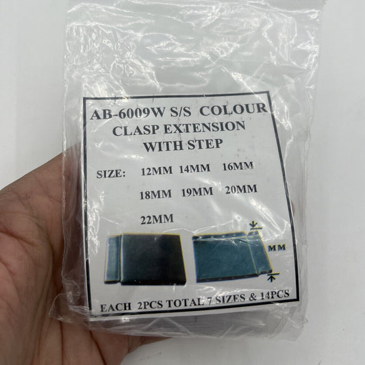 14pcs silver watch strap extenders with clasps for adjustable bracelet length, compatible with various watch brands.