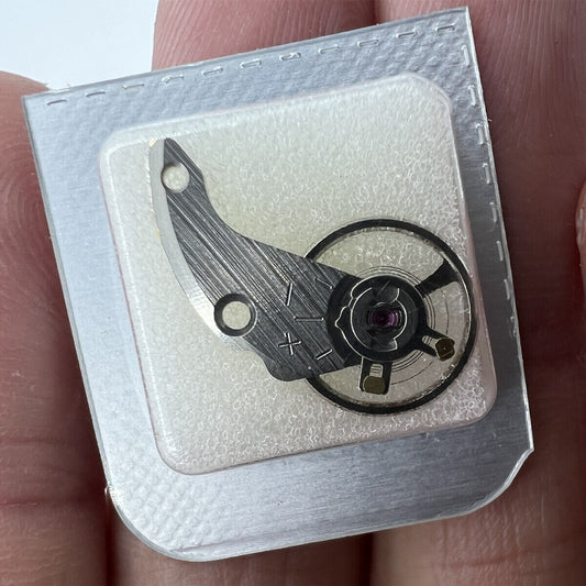 Japan Made silver watch balance wheel with splint, compatible with NH35 NH36 movement for precise timekeeping.
