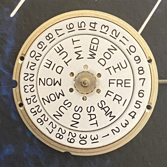 Mouvement à quartz <tc>ETA</tc> 955.124, fabriqué en Suisse, pièce de réparation pour montres avec date et jour