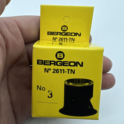 Bergeon 2611-TN-3 loupe with 3.3x magnification, ideal for precise watch accessory inspection.