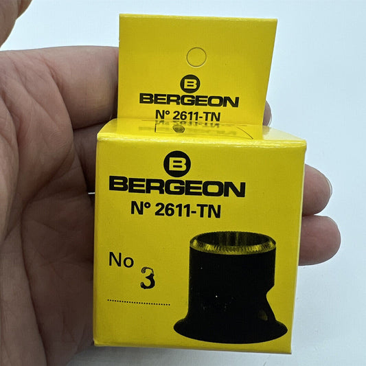 Bergeon 2611-TN-3 loupe with 3.3x magnification, ideal for precise watch accessory inspection.