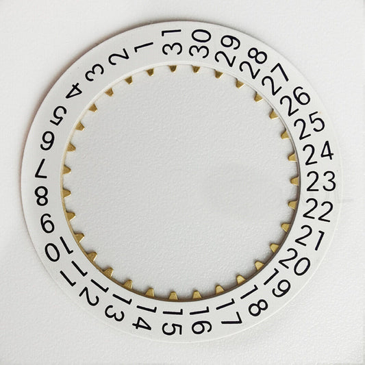 White Date Disk Wheel Date Wheel Generic for China Made/ETA 7750 Movement Date@3