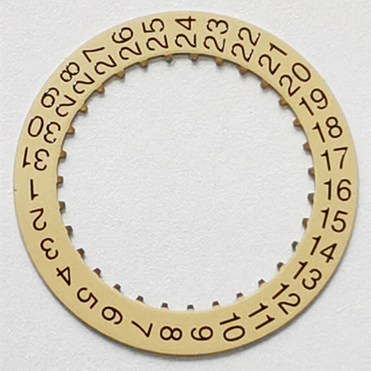 Goldene Datumsscheibe, Datumsrad-Overlay für die Uhr Seagull 2824, Uhrwerk, Datum bei 3