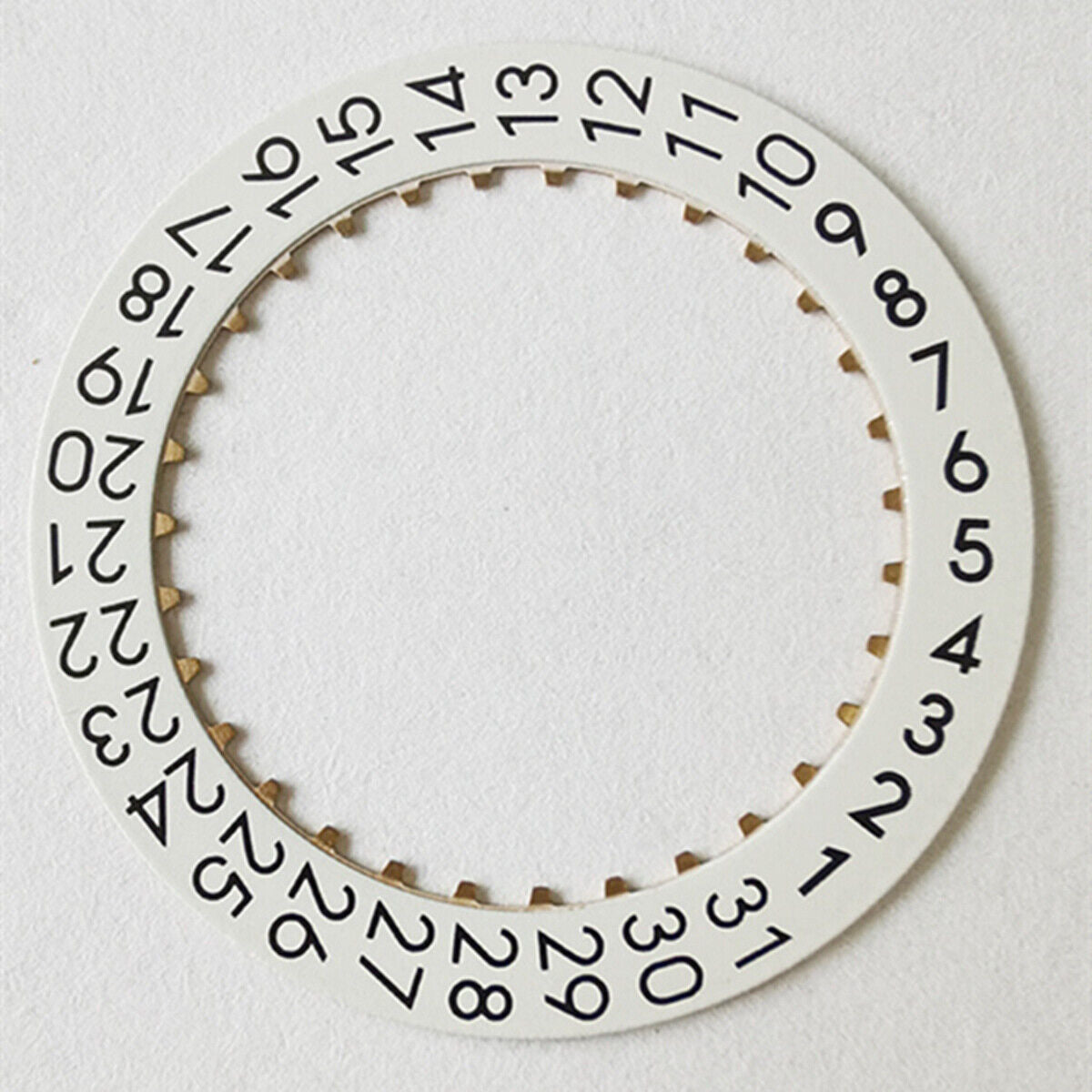 OM Font Date Disk with Date Wheel Overlay for ETA 2824 watch movement, displaying date at 3 o?clock position.