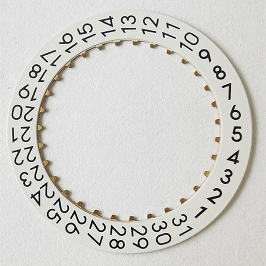 OM Font Date Disk with Date Wheel Overlay for ETA 2824 watch movement, displaying date at 3 o?clock position.