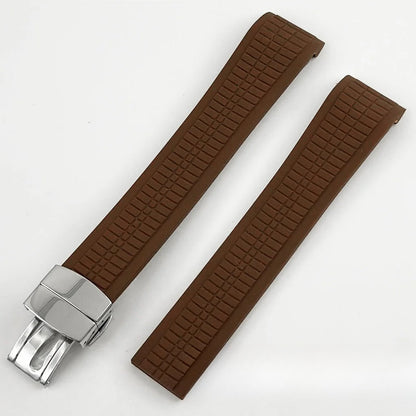 Brown Rubber Strap 40mm Sapphire Glass Watch Case for NH34 NH35 NH36 NH38 4R35